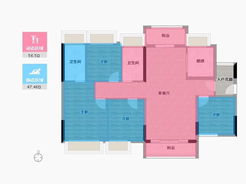 广东省-珠海市-珠海雅居乐国际花园-96.58-户型库-动静分区