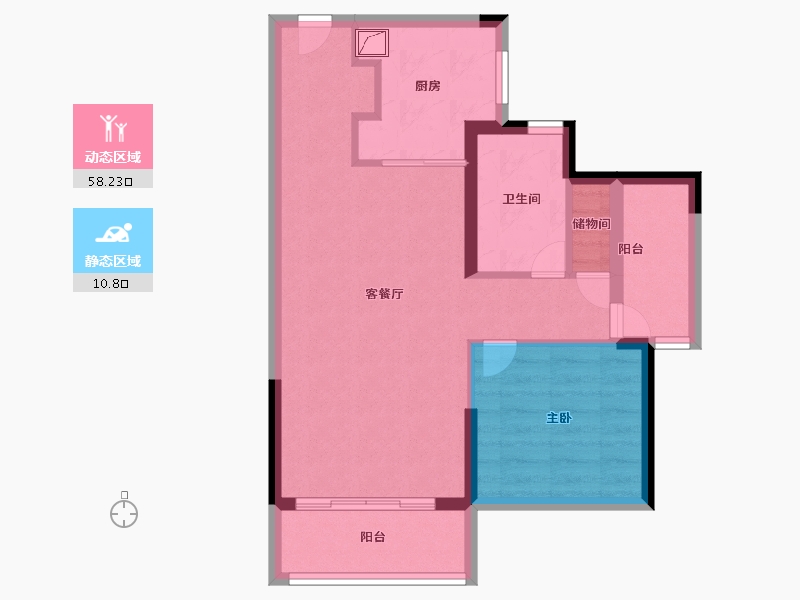 广东省-珠海市-汇华水岸花园-61.00-户型库-动静分区