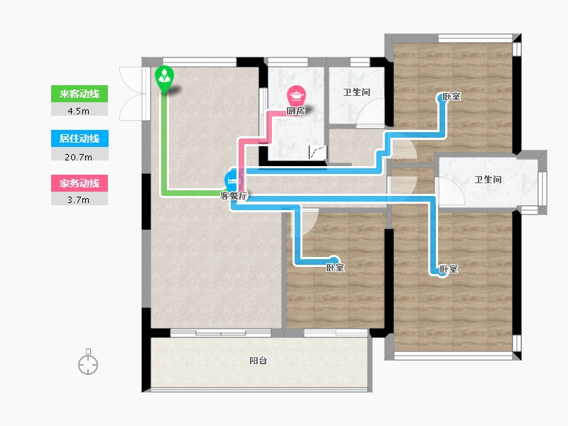 福建省-福州市-贵安新天地-83.00-户型库-动静线