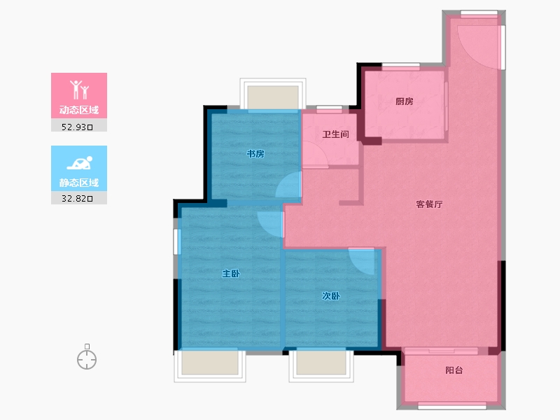 江苏省-南通市-启东绿地国际健康城-77.59-户型库-动静分区