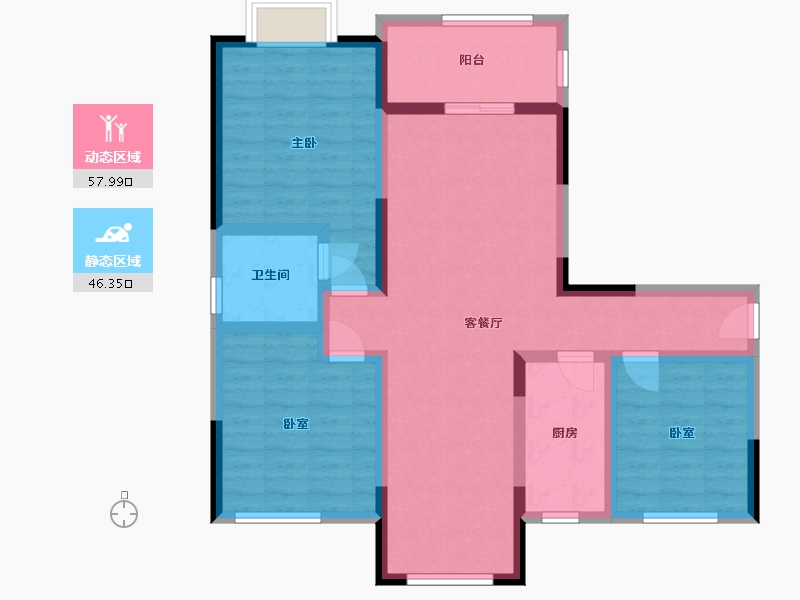 河南省-郑州市-翰林誉府-92.00-户型库-动静分区