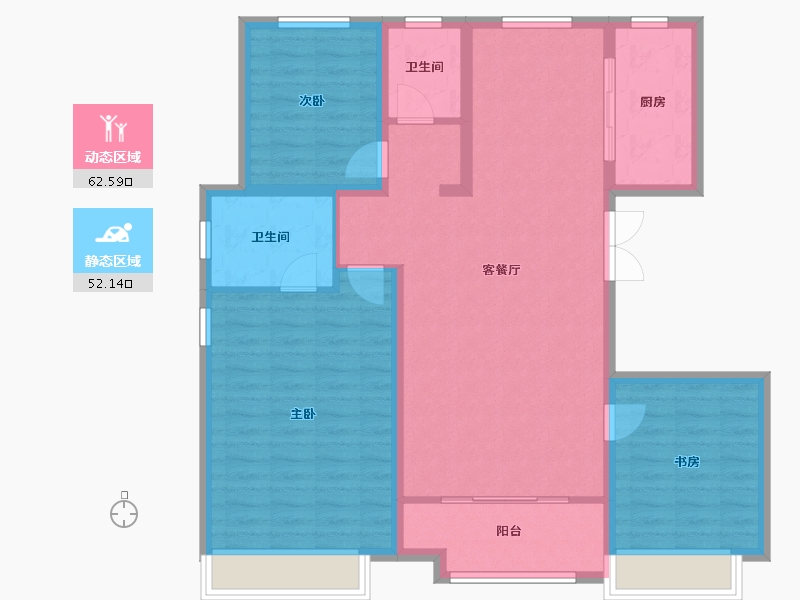 山东省-济南市-三盛璞悦湾-103.61-户型库-动静分区