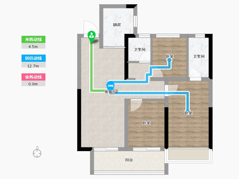 河南省-郑州市-宏光揽境-71.98-户型库-动静线