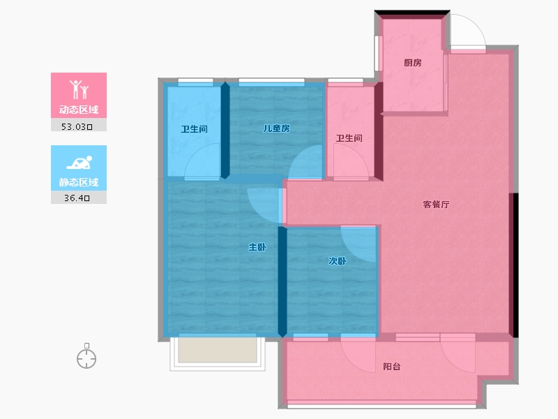 山东省-济南市-绿地国际博览城-80.01-户型库-动静分区