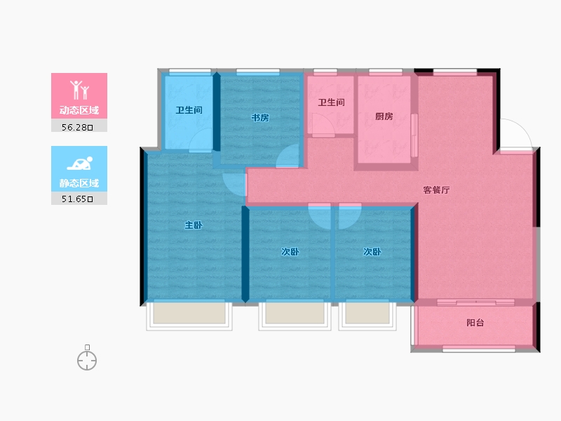 山东省-济南市-保利熙悦-96.31-户型库-动静分区