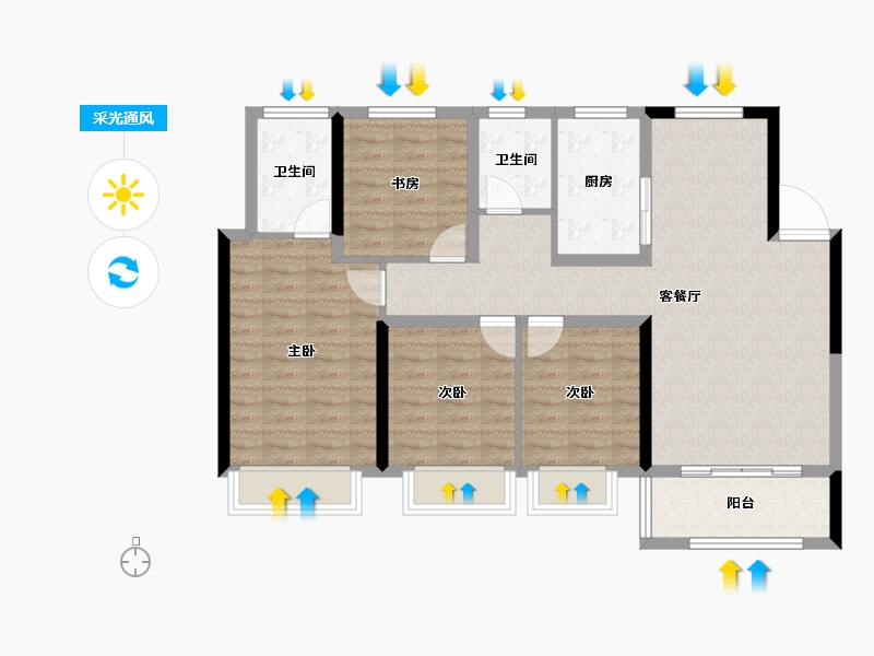 山东省-济南市-保利熙悦-96.31-户型库-采光通风