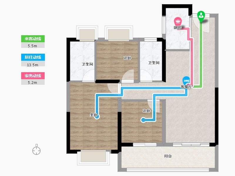 江苏省-南通市-紫琅天成-88.00-户型库-动静线