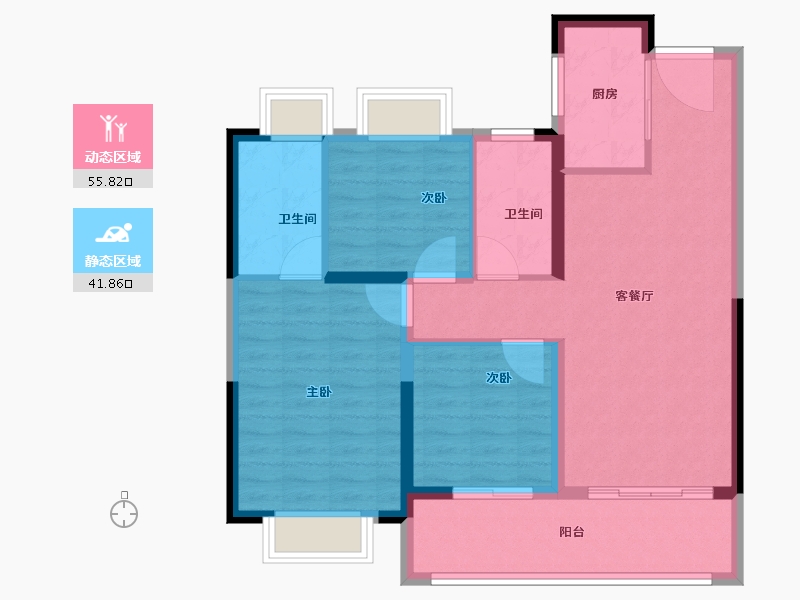 江苏省-南通市-紫琅天成-88.00-户型库-动静分区