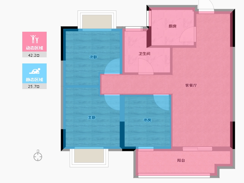 福建省-福州市-福州时代江来-60.00-户型库-动静分区