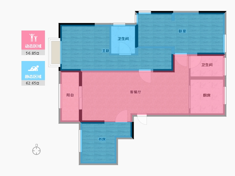 安徽省-合肥市-九联湖畔-107.00-户型库-动静分区