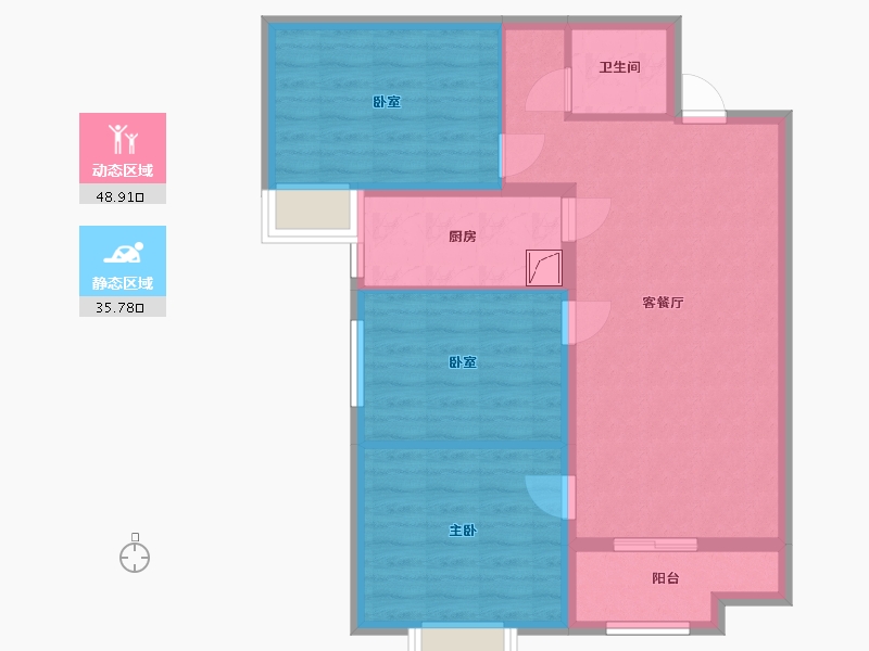 山西省-临汾市-怡舒苑-85.62-户型库-动静分区