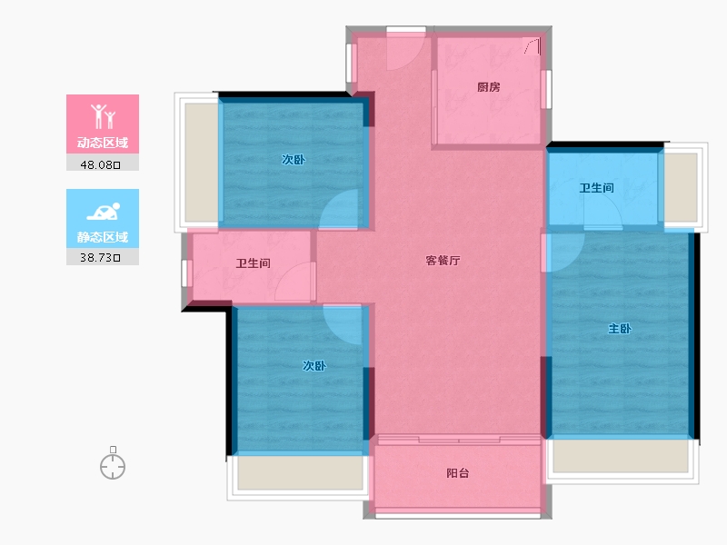 广东省-珠海市-奥园·天悦湾-78.00-户型库-动静分区