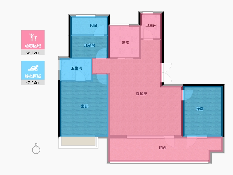 山东省-济南市-绿地国际博览城-103.79-户型库-动静分区