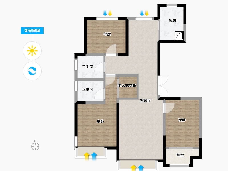 山东省-济南市-城建景苑​-112.01-户型库-采光通风