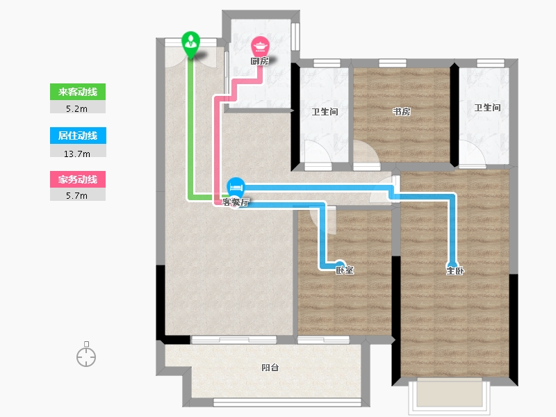 湖南省-张家界市-荣盛华府-95.09-户型库-动静线