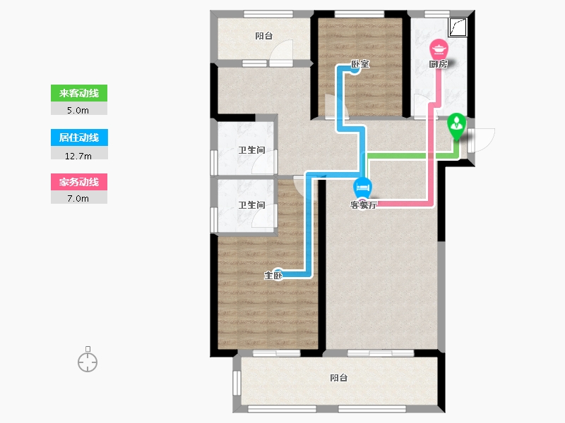 河南省-郑州市-融侨美域-88.44-户型库-动静线