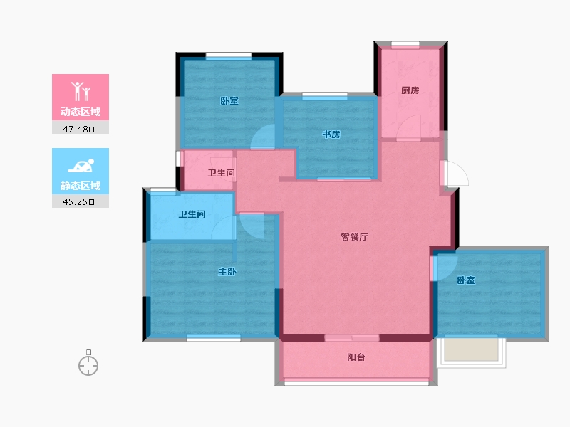 浙江省-嘉兴市-中南正荣海上明悦-82.40-户型库-动静分区