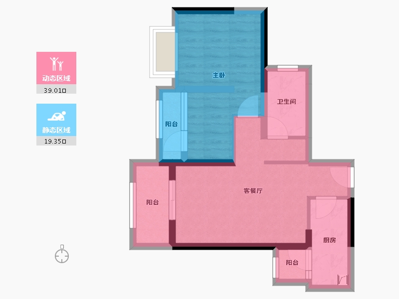 海南省-海口市-鸿荣源壹成中心二区-50.13-户型库-动静分区