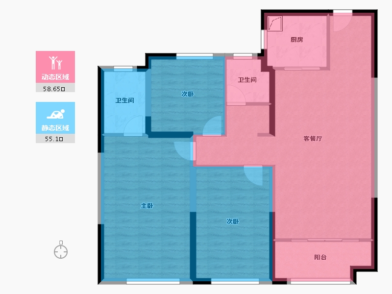 山东省-济南市-三盛璞悦湾-102.40-户型库-动静分区