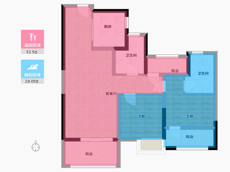 浙江省-嘉兴市-世茂茂悦府-71.20-户型库-动静分区