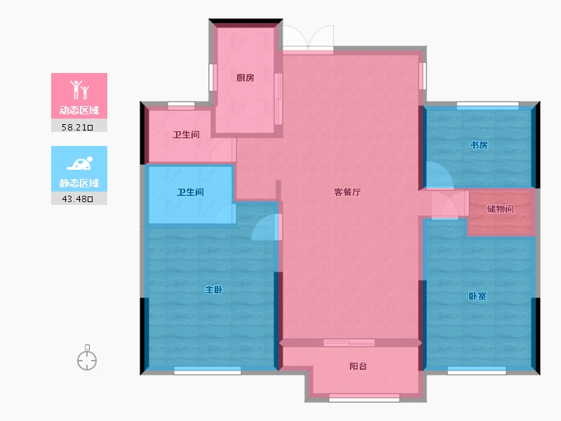 浙江省-台州市-丰乐苑-108.00-户型库-动静分区