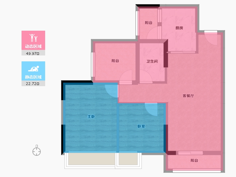 广东省-珠海市-珠海雅居乐国际花园-64.16-户型库-动静分区