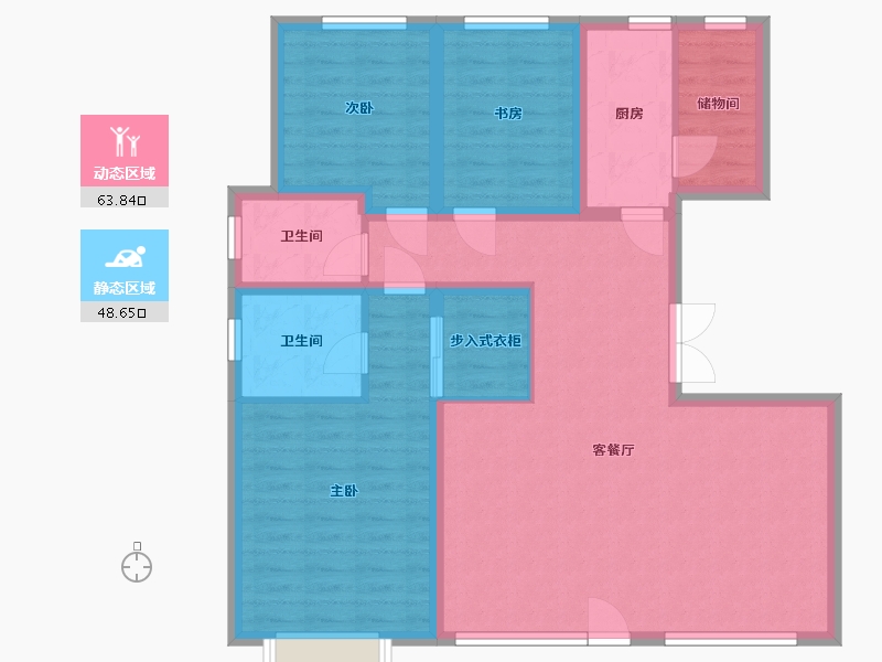 河北省-石家庄市-如园-111.95-户型库-动静分区