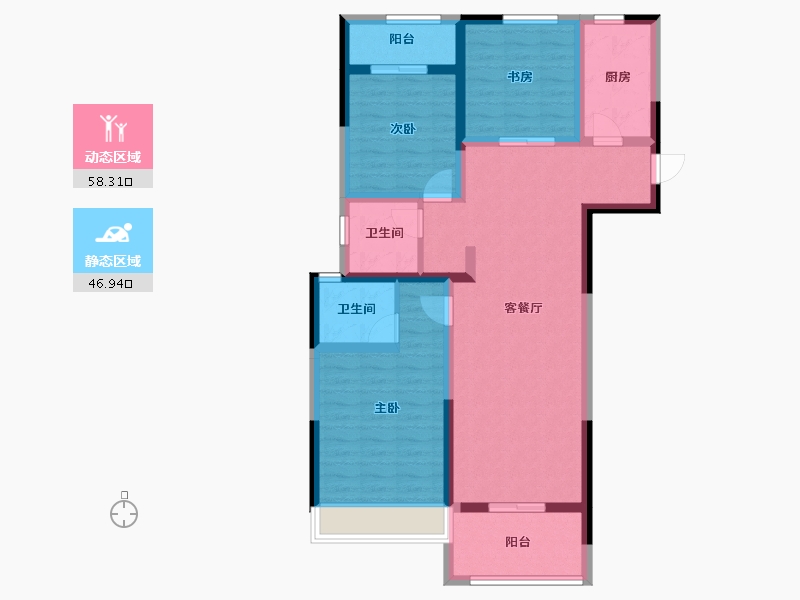 河南省-郑州市-上街龙吟世家​-93.01-户型库-动静分区