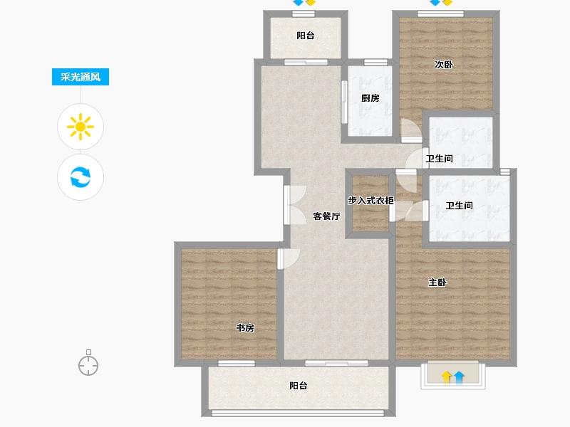 江西省-景德镇市-陶文旅·望津府-125.00-户型库-采光通风