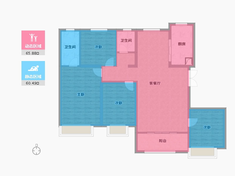 山东省-济南市-三盛璞悦湾-113.60-户型库-动静分区