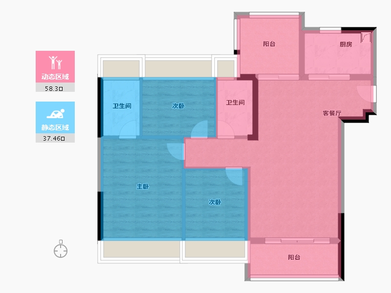 广东省-珠海市-奥园·天悦湾-86.00-户型库-动静分区