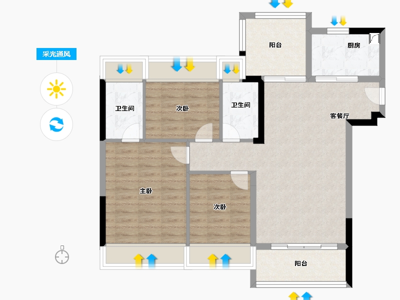 广东省-珠海市-奥园·天悦湾-86.00-户型库-采光通风