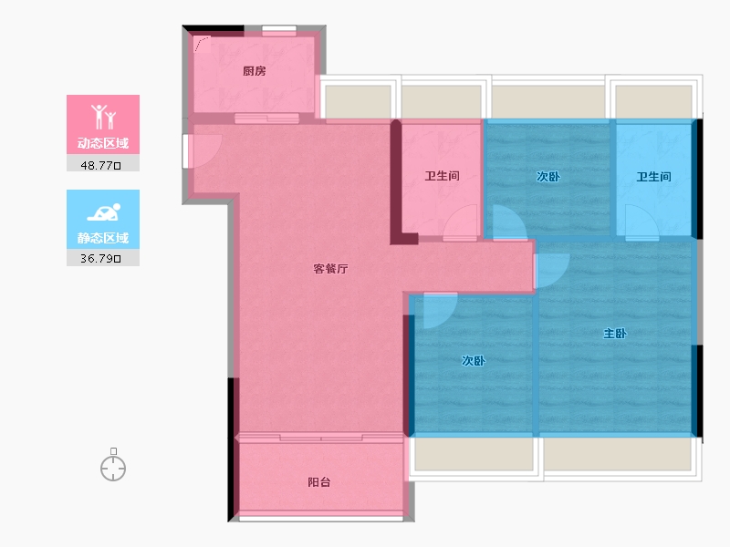 广东省-珠海市-奥园·天悦湾-77.00-户型库-动静分区