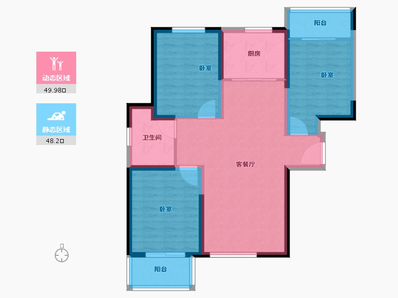 河南省-郑州市-宏光揽境-88.00-户型库-动静分区