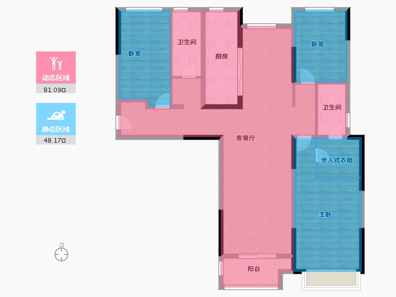 河南省-郑州市-升龙·栖樾府-115.40-户型库-动静分区