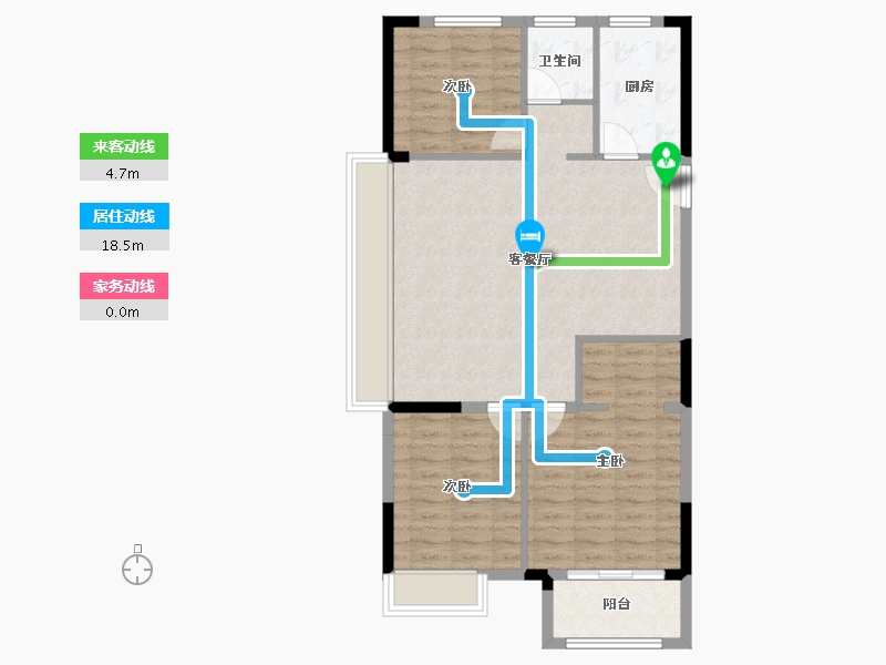 江苏省-南通市-启东绿地国际健康城-85.60-户型库-动静线