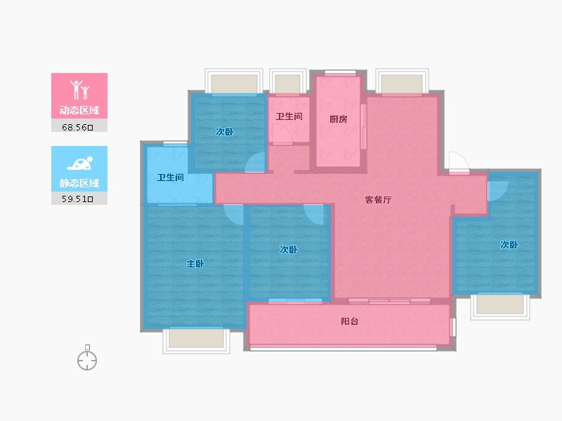 江苏省-南通市-融创·时代中心-115.26-户型库-动静分区