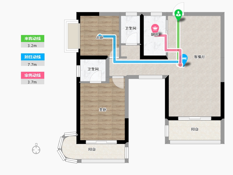 广西壮族自治区-防城港市-碧海蓝天台湾城-90.00-户型库-动静线