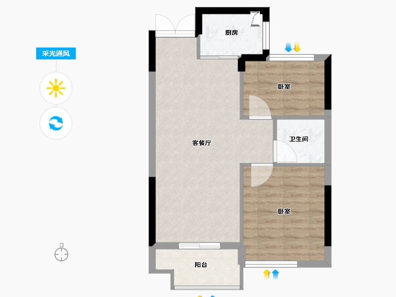 福建省-福州市-贵安新天地-53.00-户型库-采光通风