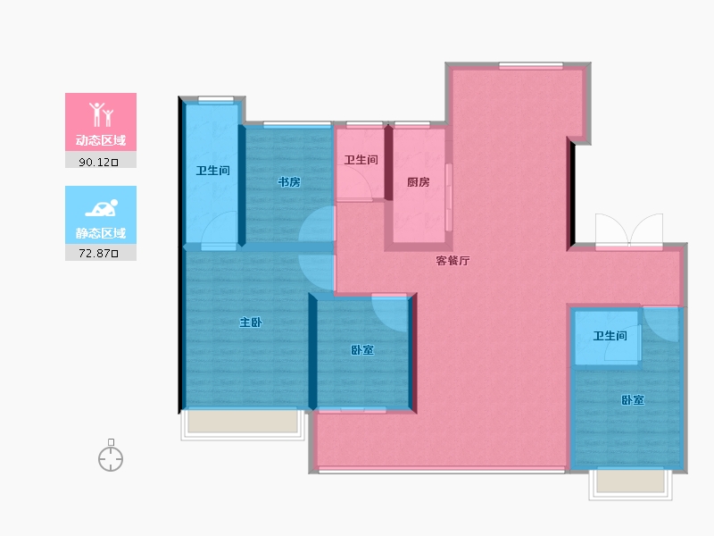 山东省-济南市-远洋万和公馆-148.00-户型库-动静分区