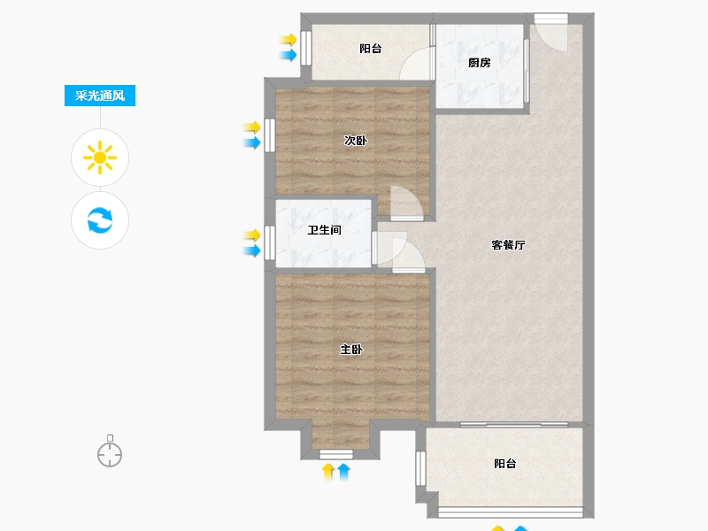 广东省-广州市-保利花园-69.10-户型库-采光通风