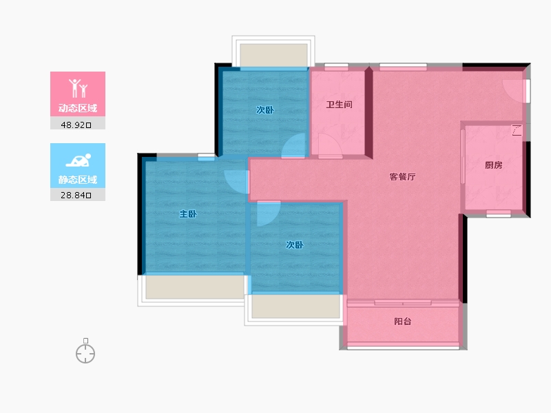 广东省-珠海市-奥园·天悦湾-70.00-户型库-动静分区