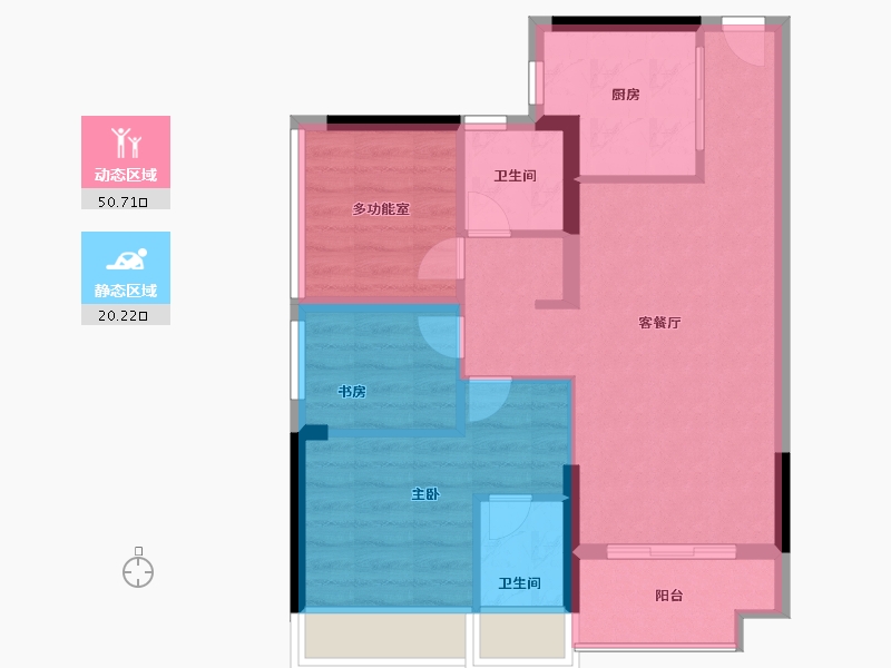 广东省-珠海市-万科·琴澳传奇-63.00-户型库-动静分区