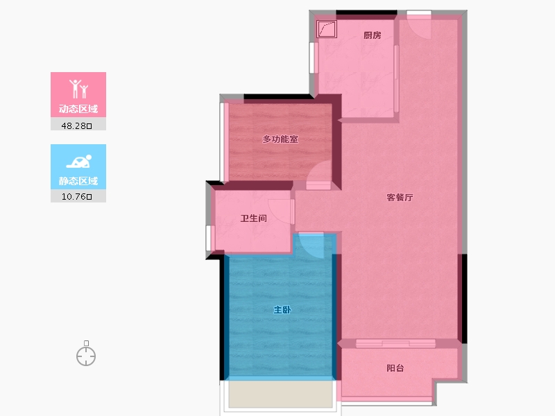 广东省-珠海市-万科·琴澳传奇-52.00-户型库-动静分区