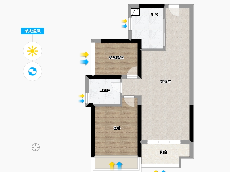 广东省-珠海市-万科·琴澳传奇-52.00-户型库-采光通风