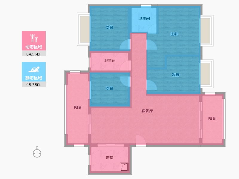 湖南省-邵阳市-江院城市森林-109.00-户型库-动静分区