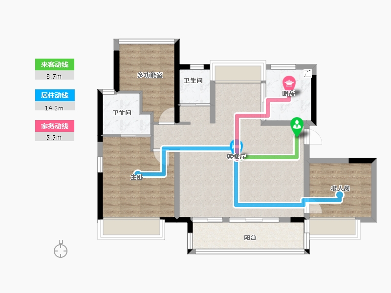 广东省-珠海市-万科·琴澳传奇-84.00-户型库-动静线