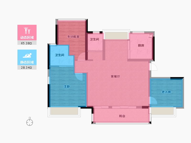 广东省-珠海市-万科·琴澳传奇-84.00-户型库-动静分区