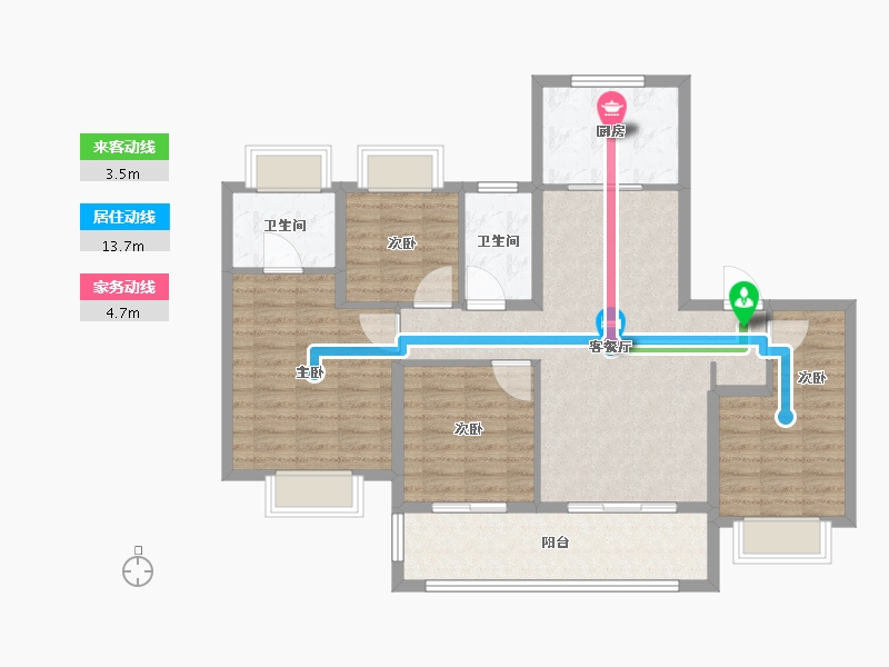 江苏省-南通市-融创·时代中心-101.60-户型库-动静线