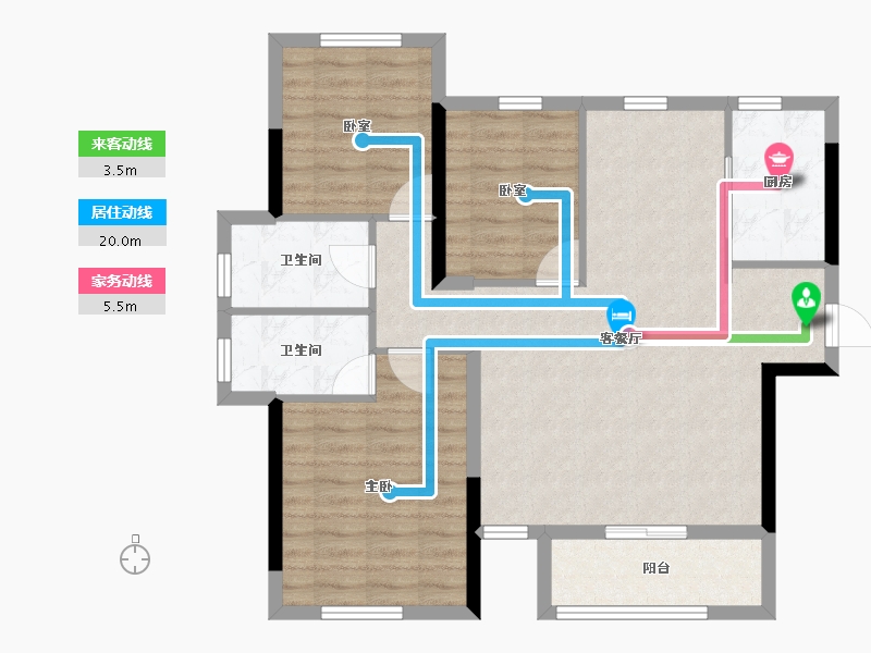 福建省-福州市-长乐三木翡丽府-86.40-户型库-动静线